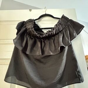 Express Black Ruffled Blouse